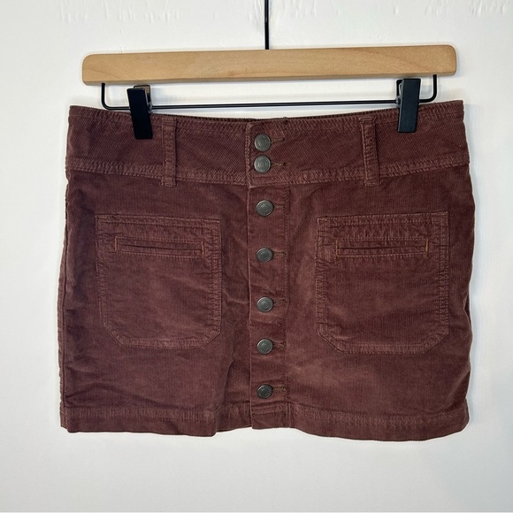 Free People Joanie Cord Skirt in Brown, Size 25, We The Free Mini Corduroy - Picture 4 of 8